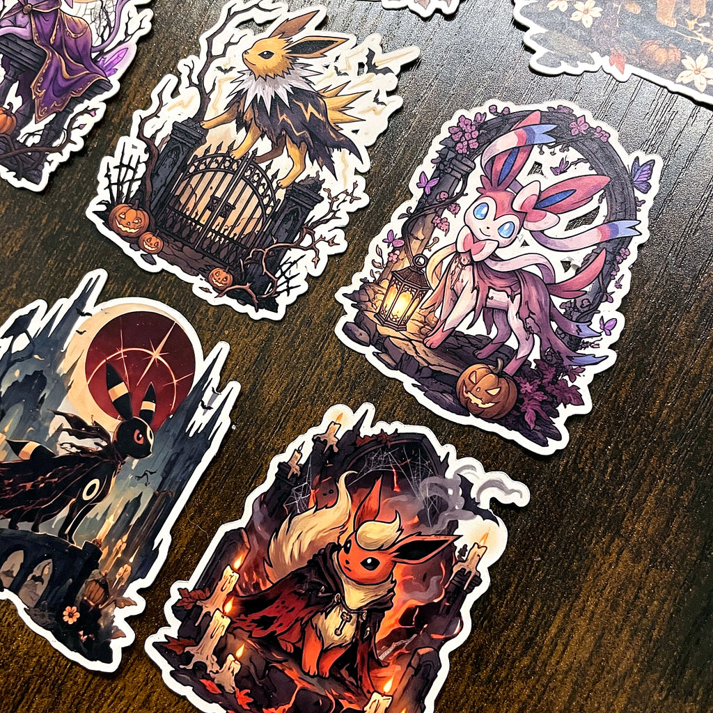 Eeveelution Gothic Halloween Sticker Bundle