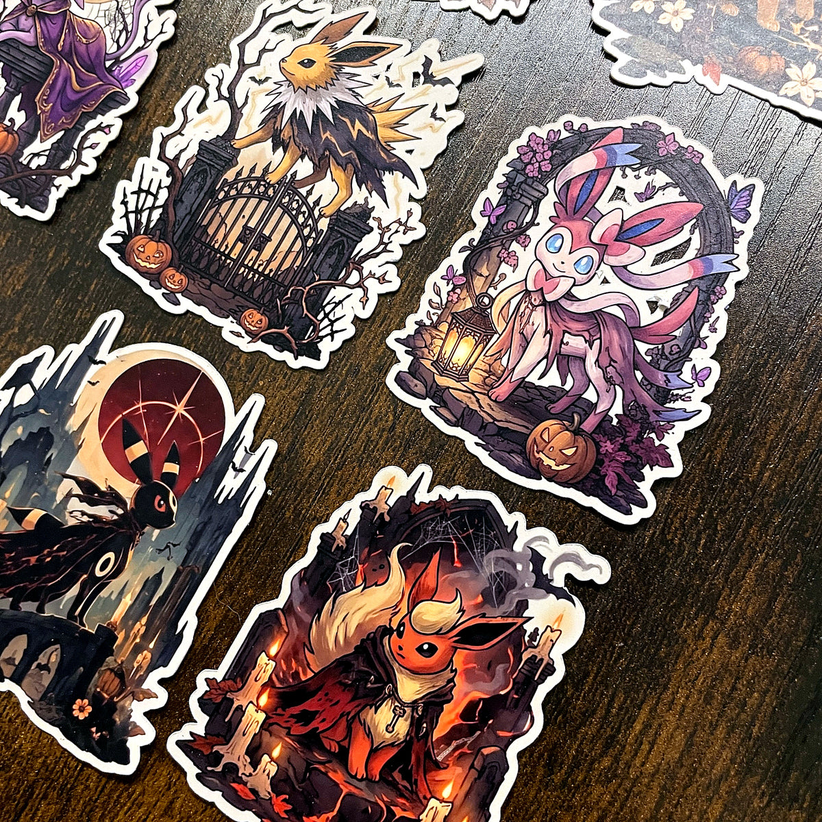 Eeveelution Gothic Halloween Sticker Bundle